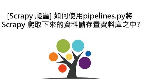 [Scrapy 爬蟲] 如何使用pipelines.py將Scrapy 爬取下來的資料儲存置資料庫之中?