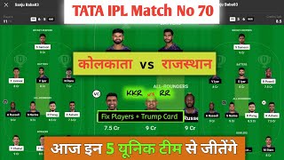 KKR vs RR dream11 team | Kolkata knight riders vs Rajasthan royals match prediction | Today dream11.