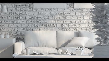Interior rendering with V-Ray 3.5 Brick wall
