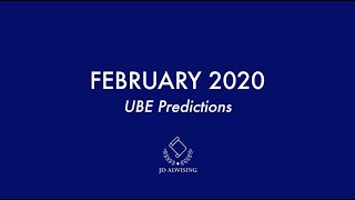 Wondering what subjects might be tested on the february 2020 uniform
bar exam? we offer our predictions in this video! you can read more
here (https://www.jd...