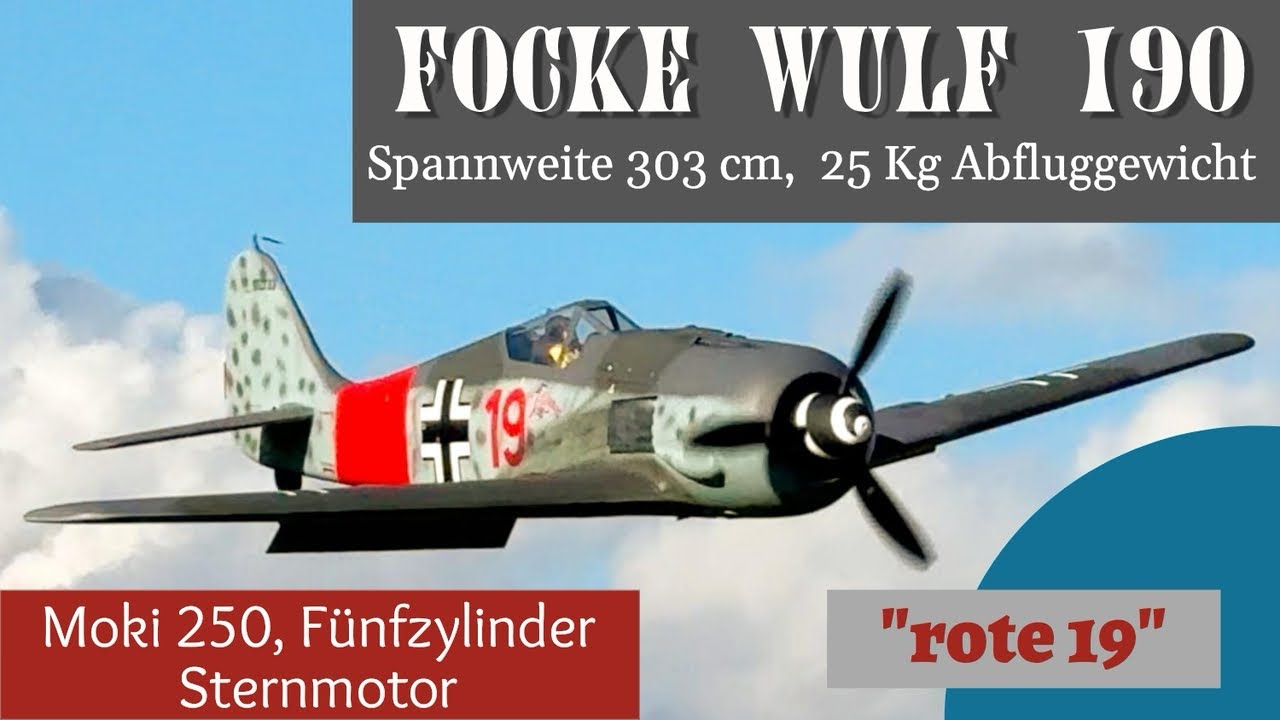 FW-190 (rote 19) von Joachim Weirich | 3,03 m Spannweite & Moki 250 Sternmotor