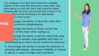 NCLEX Question: Concerning Alzheimer's and Bizarre Behavior
