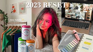 &#39;23 reset vlog | MANIFEST THE BEST YEAR: new goals &amp; habits, journal, vision board ft Nutrione BBLab