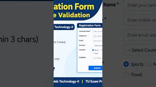 PHP Registration Form with Server-Side Validation | BIM 4th Sem | Web Technology-II | 10 Marks
