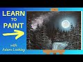 Paint with adam  moonlight falls  wet on wet oil painting tutorial