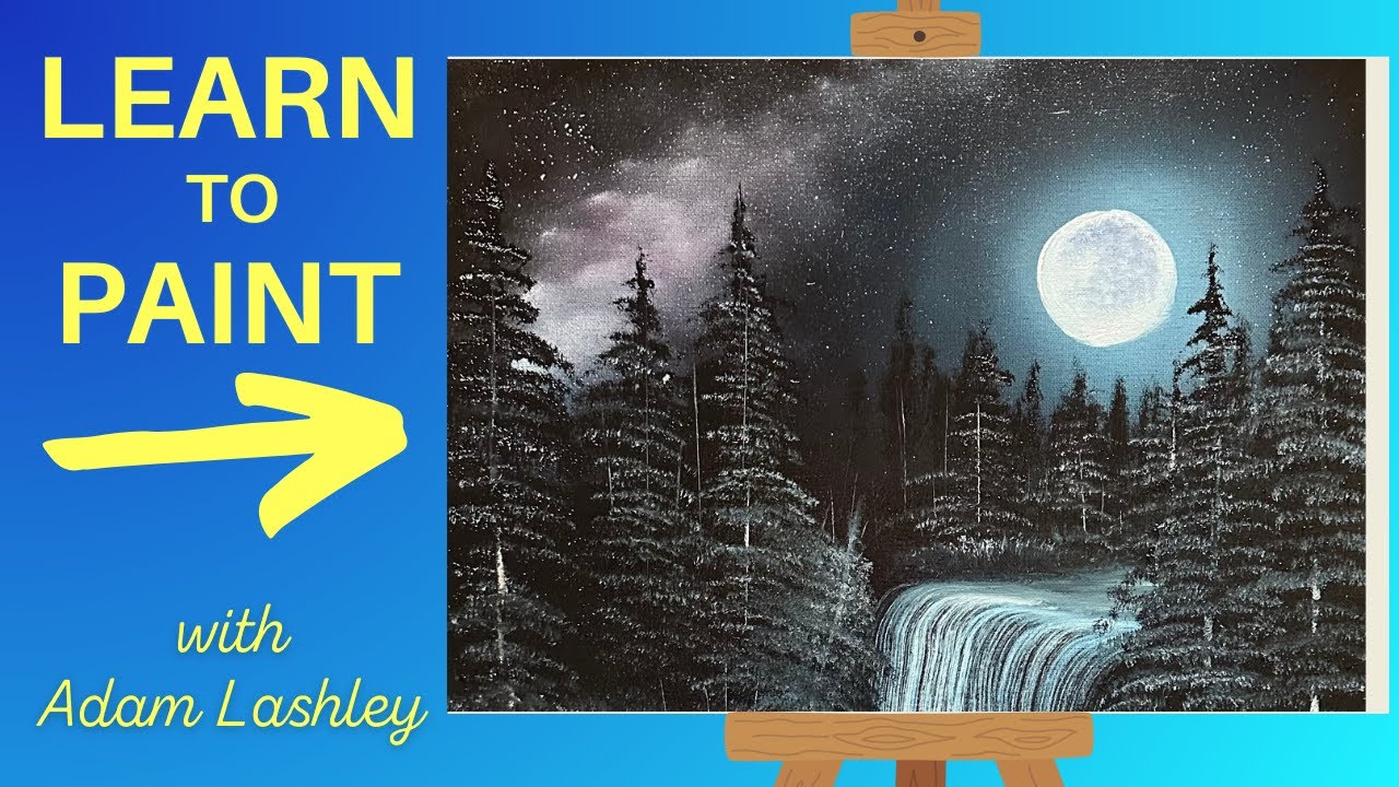 Paint With Adam Moonlight Falls Wet On Wet Oil Painting Tutorial Paint With Adam Moonlight Falls Wet On Wet Oil Painting Tutorial