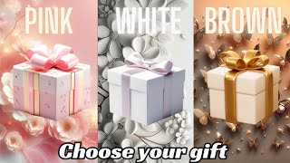 Choose your gift 🎁💝🤩🤮 || 3 gift box challenge Pink, White & Brown #giftboxchallenge #pinkvsblue