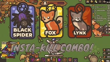 Easiest learned insta-kill combo (Lynx,spider and fox) taming.io
