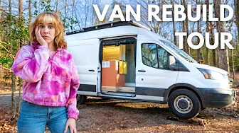 VAN TOUR: We Renovated This DANGEROUS Ford Transit Build in 30 Days! #vanlife