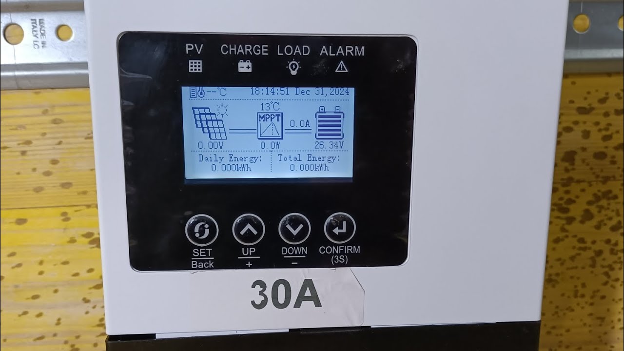 78 VIDEO impostazione  parametri regolatore di carica 230 VOC 30 AP ottimi parametri