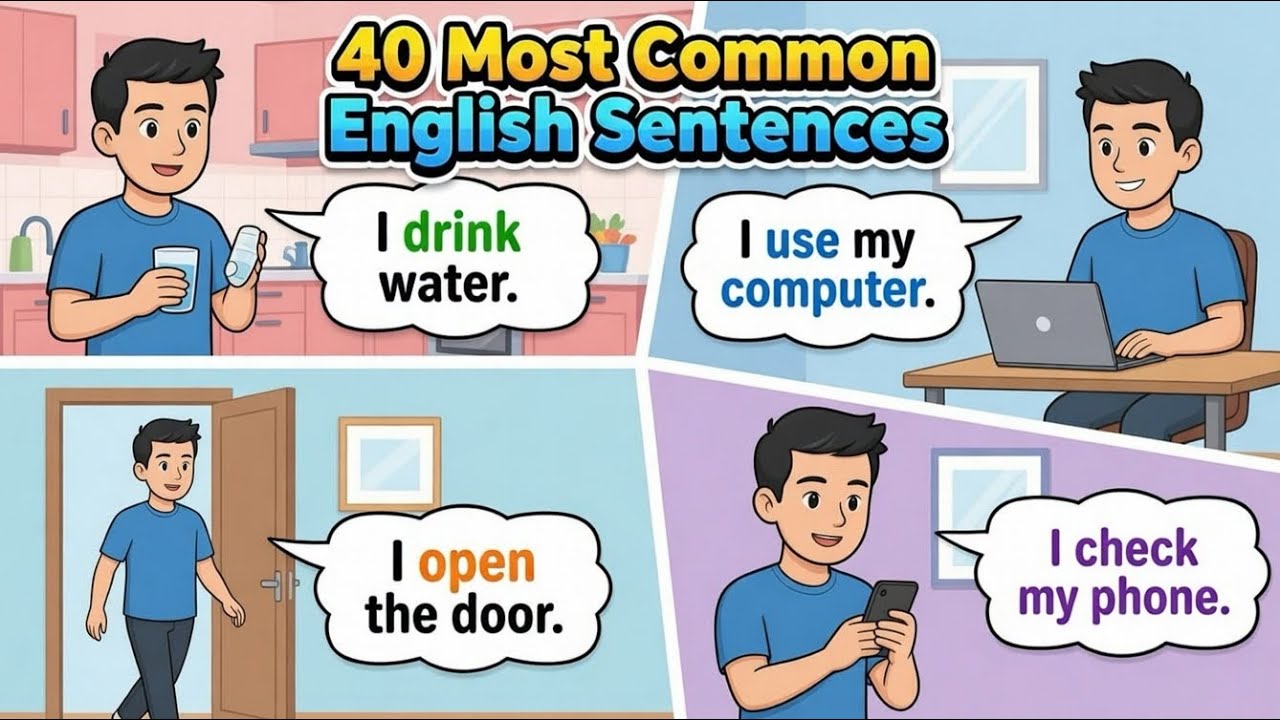 40 Most Common English Sentences for Daily Use 🗣️✨ | Easy Spoken English Practice for Beginners 📚😊
