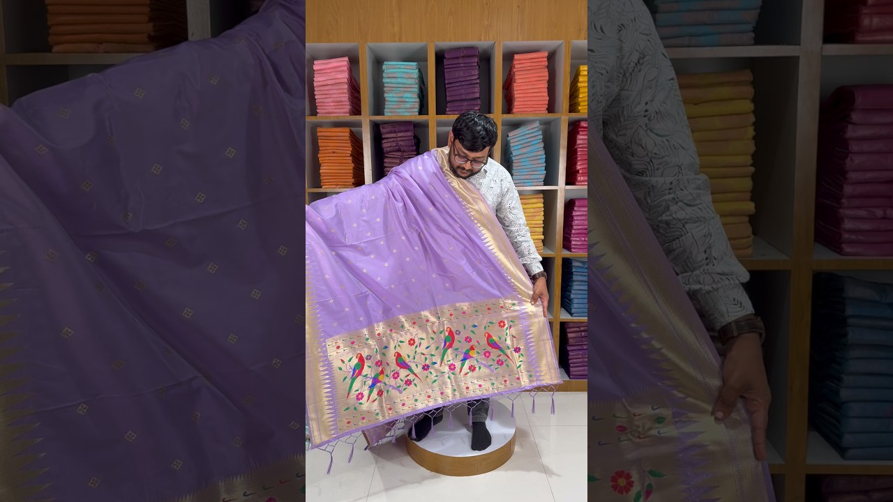 Pure Zari Temple Parrot Paithani Dupatta