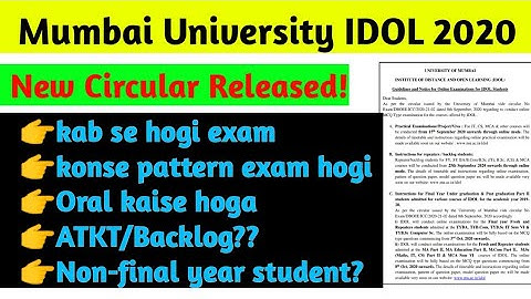 Mumbai University idol new circular 2020 || idol exam pattern | kab se hogi exam | oral exam #idol