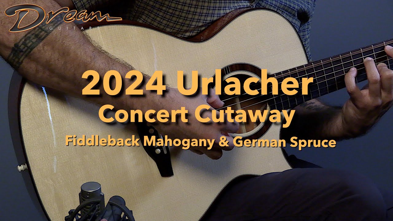 2024 Urlacher Concert Cutaway, Fiddleback Mahogany/German Spruce