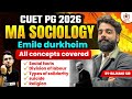 CUET PG 2026 MA Sociology | Emile Durkheim | All Concepts Covered 🔥 By Rajnand Sir