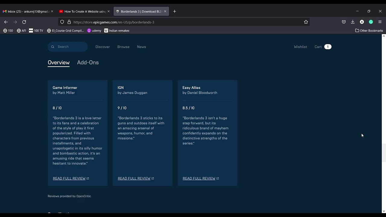 Borderlands 3 free Epic games
