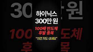 하이닉스 300만 원, 100배 반도체 후발 종목 "이건 저도 샀네요" #sk하이닉스 #하이닉스