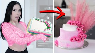 Turning a $20 GROCERY STORE cake into a WEDDING cake