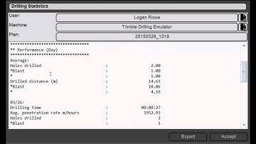29. Trimble DPS900 V1.2 - Drill Plan Manager: Viewing and Exporting Basic Drilling Statistics