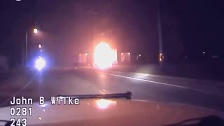DASHCAM HIGH SPEED CHASE ENDS IN FIERY CRASH KENOSHA WISCONSIN