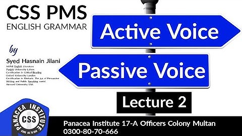 Active and Passive Voice Lecture 2