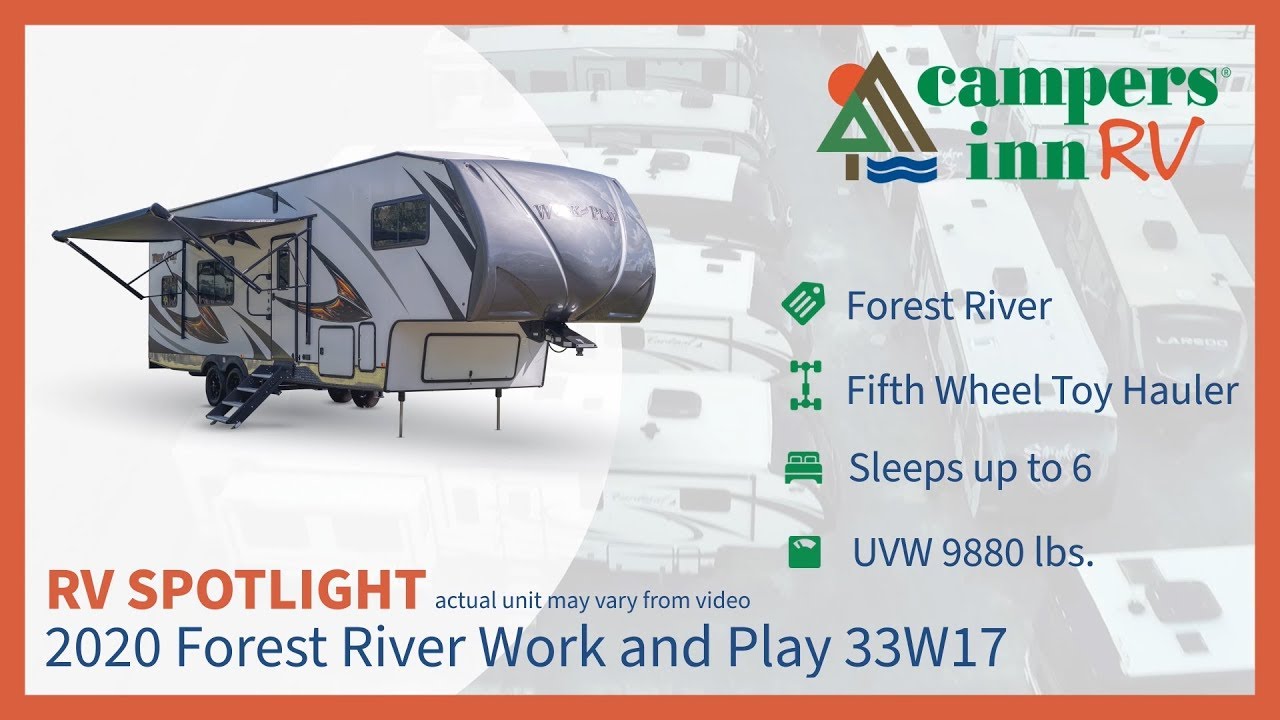 2020 Forest River Work And Play 33w17 Fifth Wheel Toy Hauler Youtube