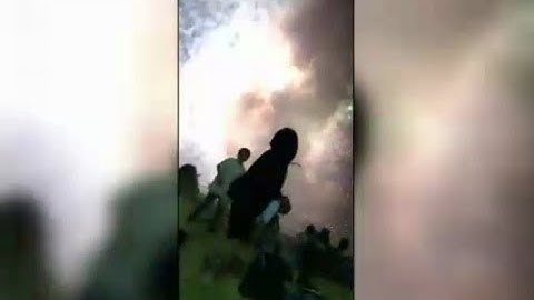 fireworks explodes a boat during happy new year