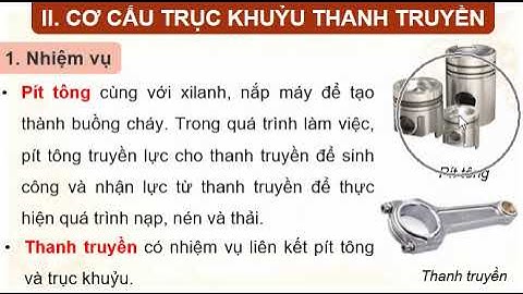 BÀI 19: THÂN MÁY VÀ CÁC CƠ CẤU CỦA ĐỘNG CƠ ĐỐT TRONG