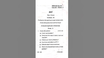 B.com(4 sem) computer application in business 2017 year exam paper
