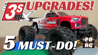 ARRMA 3S UPGRADES | 5 MUSTDO UPGRADES FOR ARRMA GRANITE AND BIGROCK 3S BLX!