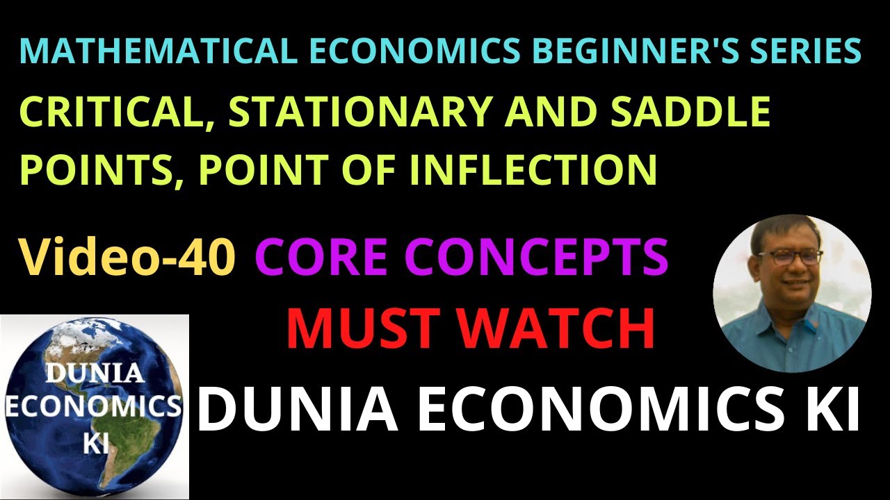 Mathematical Economics| UGC-NET| CRITICAL STATIONARY AND SADDLE POINT ...
