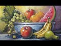 Pintando BODEGÓN con FRUTAS. Valores tonales y color de las sombras. Tutorial al óleo. /ortegart.