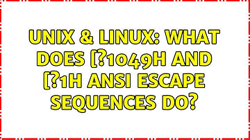 Unix & Linux: What does [?1049h and [?1h ANSI escape sequences do? (2 Solutions!!)