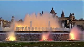 Magischer Brunnen in Barcelona. Montserrat Caballé und Freddie Mercury