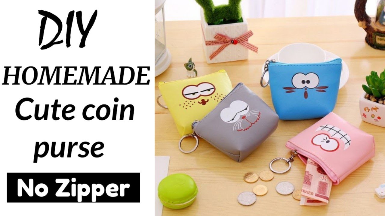 Homemade cute coin purse//Without zipper😍//How to make purse at home  without zipper//#shorts 