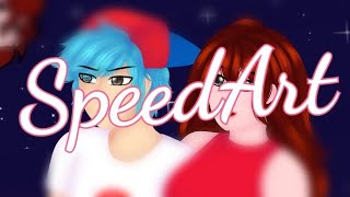 (SpeedArt) - FNF Boyfriend and Girlfriend (in Week 7 pose)