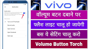 Vivo Volume Button Se Torch Light Kaise Chalu Band Kare Lock Screen Hone Ke Baad Flashlight Setting