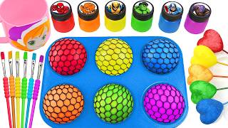 Satisfying Video L How I Make Rainbow Stress Balls From Lollipop Princess Cup Sounds & Cutting Asmr