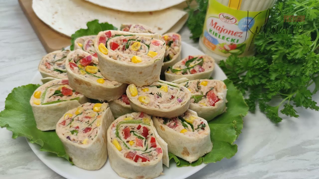 Pyszne roladki z tortilli z tuńczykiem - przekąska błyskawiczna 🤩