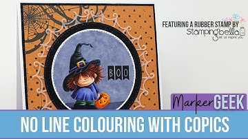 No Line Colouring with Copic Markers & Stamping Bella rubber stamps