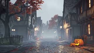 🌙 Cozy Halloween Village 4K – Autumn Leaves, Candles, and Spooky Calm