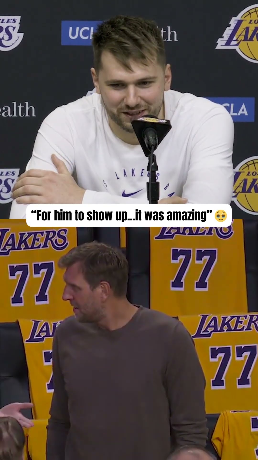 Luka on Dirk Nowitzki showing up to his Lakers debut ?
