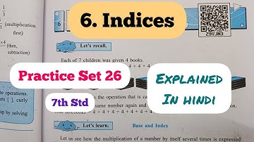 7th Std - Mathematics - Chapter 6 Indices Practice Set 26 solved and explained in hindi - Class 7