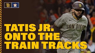 ALL ABOARD! Fernando Tatis Jr. homers onto the train tracks in Houston