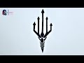 How to draw aquaman trident tattoo  justice leagues superhero logo drawing tutorial