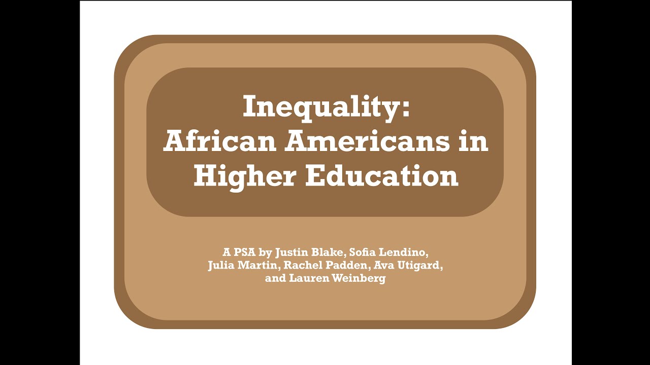 Inequality: African Americans in Higher Education - YouTube