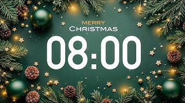 8 Minute Christmas Timer 🎵 with Christmas Music (4K) 🎄 - and Alarm Sound