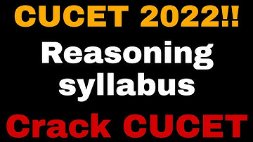 REASONING SYLLABUS!! FOR CUCET 2022 #CUCET2022 #BHU #DU #AU #JNU
