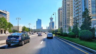 В сопровождении музыки Красивые улицы Баку - Автомобильный тур -  Азербайджан (12 Июнь 2021) 4k