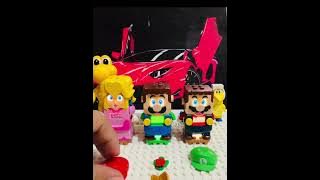 Lego Mario and Lego Peach Want to returned their suit #shorts #funny #mario #asmr #toys #fyp R31
